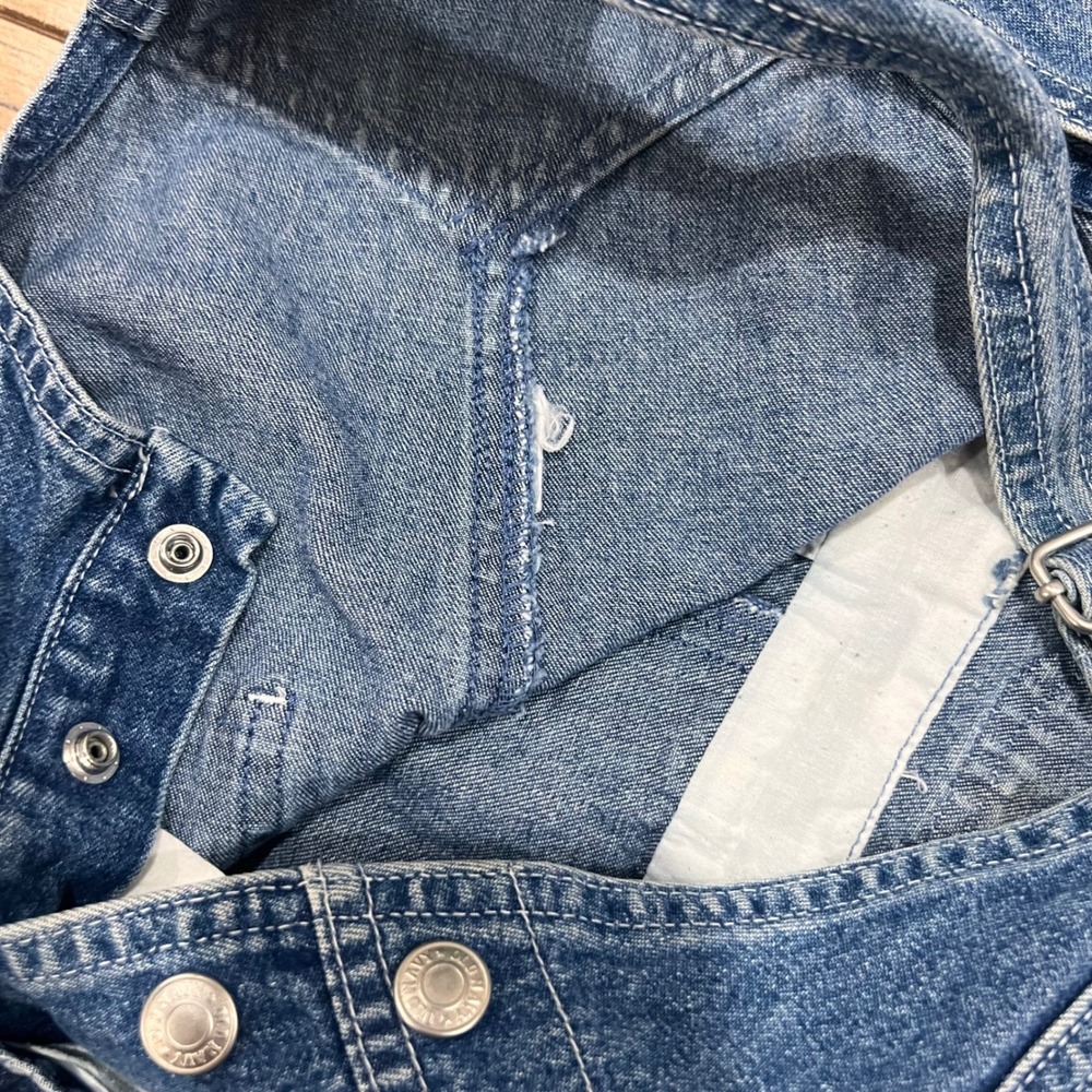 Vintage 90s Old Navy Toddler Denim Overalls Blue Cotton Straight Leg Kid Unisex - Picture 7 of 16